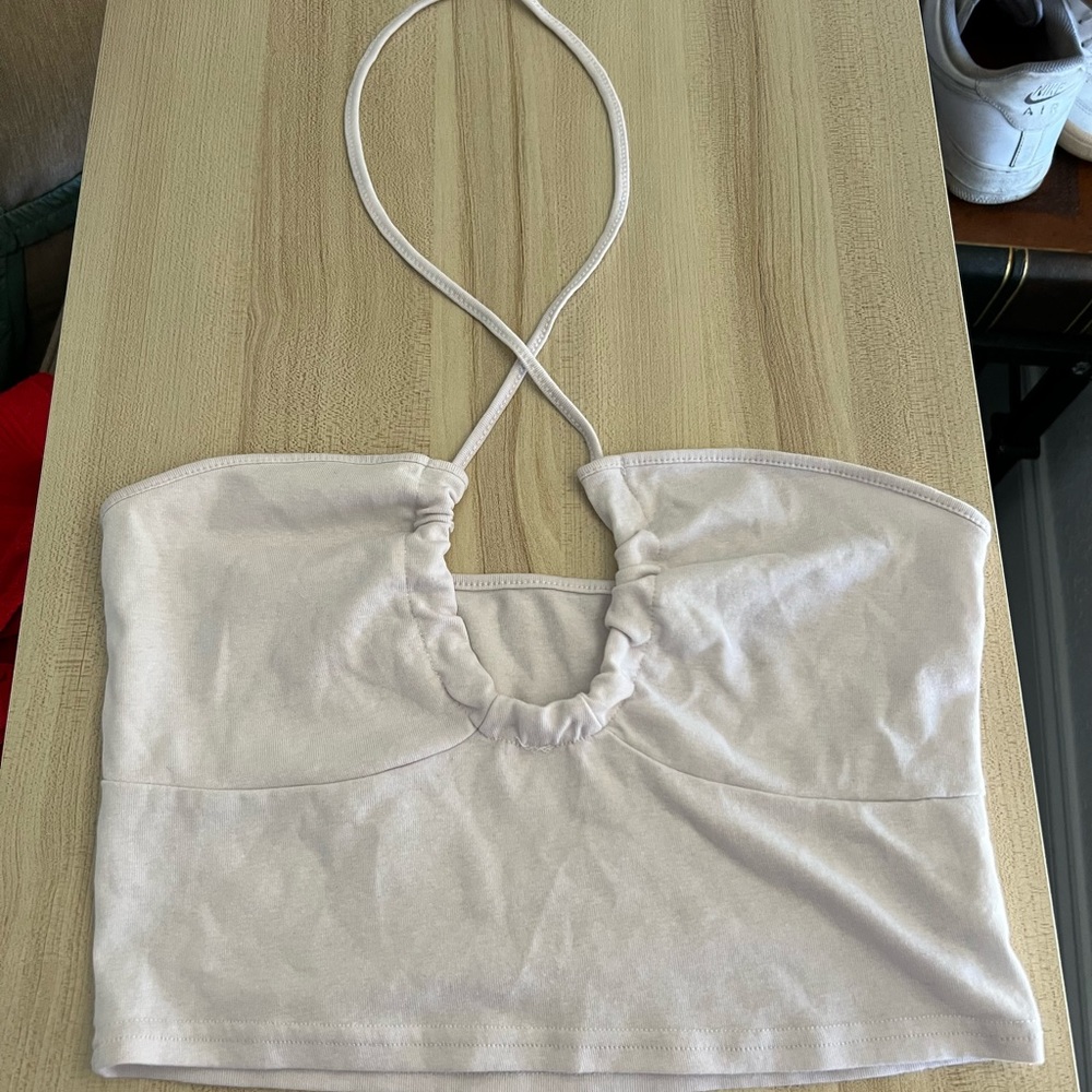 White Tie Up Crop Top